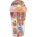 A15  Portable BPA Free Cute Fancy Plastic Bottles Drink Cup Children'S Cute Straw Cup Drink Kids Water Bottle for Kids School