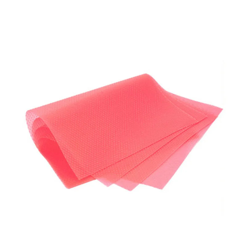 4pcs Non-Slip Waterproof Refrigerator Mats Plastic Shelf Liner Washable Pads Can Be Cut for Custom Fit for Fridge Table Mat
