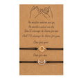 SC 2Pcs/Set Handmade Braided Black String Bracelet Friendship Best Friend Bracelet Bohemian Sun Moon Charm Bracelets