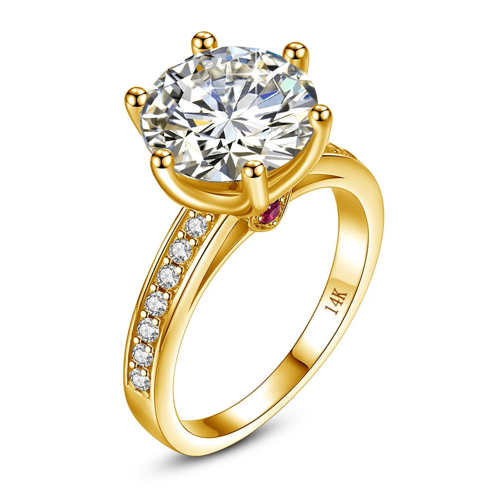 Super Supplier Fine Jewelry Classic Engagement Wedding D Color 4ct Moissanite 925 Silver Women Rings