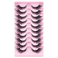 Fx-S193 Cat Eye 3D Thick Synthetic Hair False Eyelashes 10 Pairs Fox Full Strip Eyelashes Customize Lashes Eye Lashes Wholesale