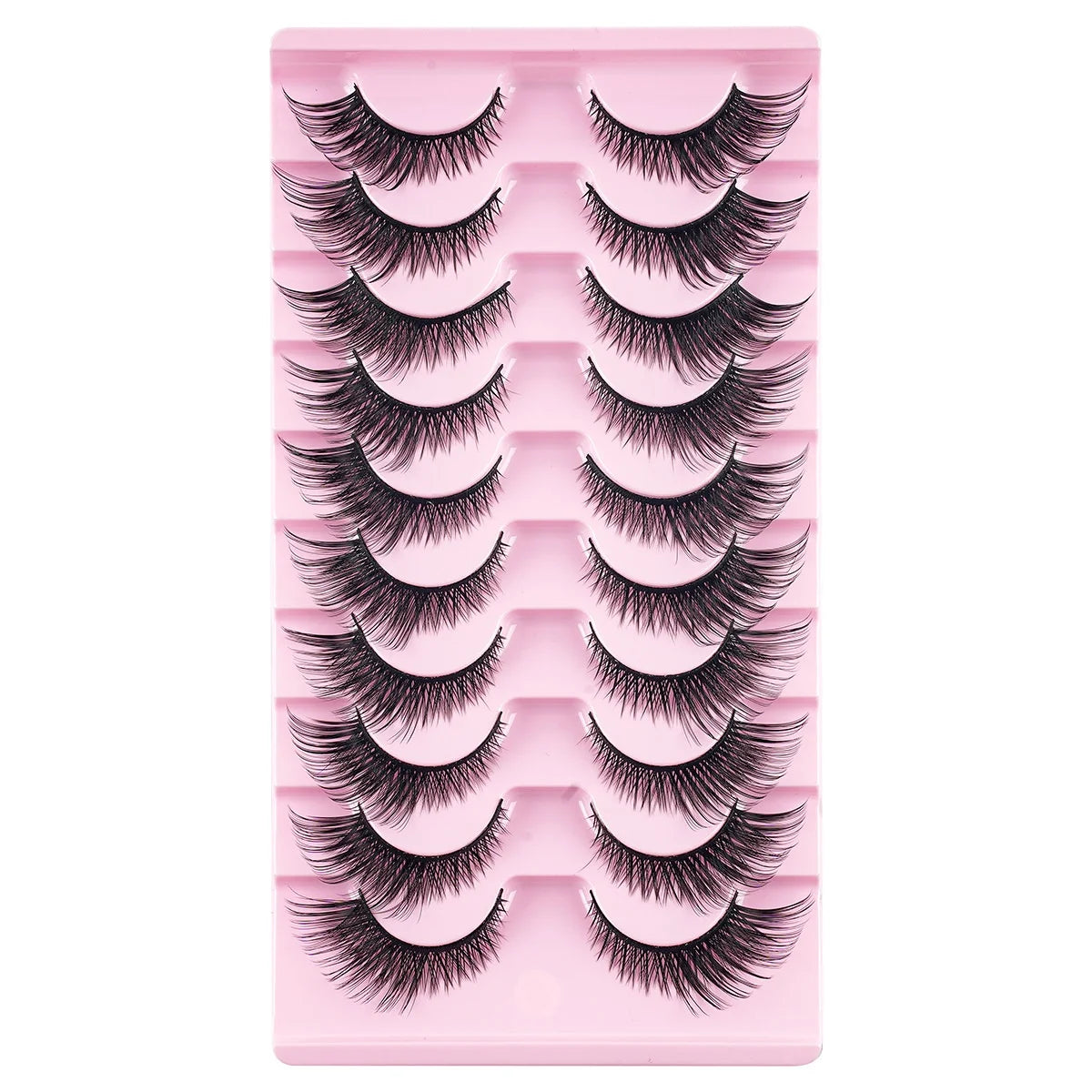 Fx-S193 Cat Eye 3D Thick Synthetic Hair False Eyelashes 10 Pairs Fox Full Strip Eyelashes Customize Lashes Eye Lashes Wholesale