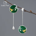 Lotus Fun New Jewelry Arrivals 2025 Handmade Silver 925 Sterling Swallow Stud Earrings Natural Gem Stone Fine Jewelry for Women