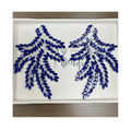 New Handmade Rhinestone Leaf Design 3D Iron on Applique Patches for Clothes Decoration