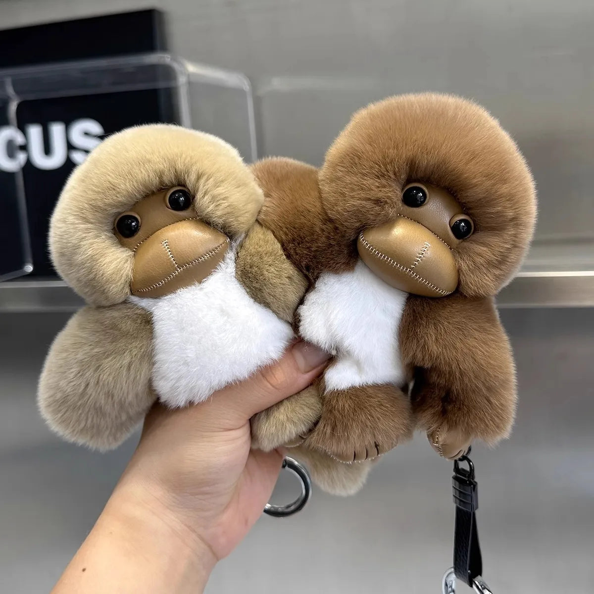 Wholesale 15cm Furry Gorilla Keychain Plush Toys Customized Stuffed Bag Decoration Backpack Pendant 2025 Trending Toys for Kids