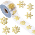 New Round Transparent Gold Foil Christmas Stickers for Gift Packaging BOPP Adhesive Sealing Decorations for Candle