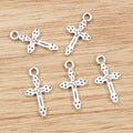 30pcs 21x11mm Antique Silver Plated Cross Handmade Charms Pendant DIY Jewelry Findings Supplies for Bracelet Necklace