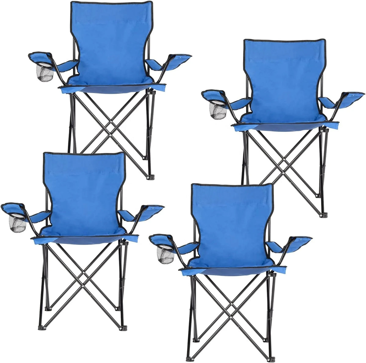 WOQI Factory Direct Outdoor Pocket Camping Chair Hot Sale Metal Chair with Cup Holder Armrest for Parks