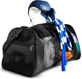 Black Breathable Mesh GYM Punching Duffel Bag with Side Pockets