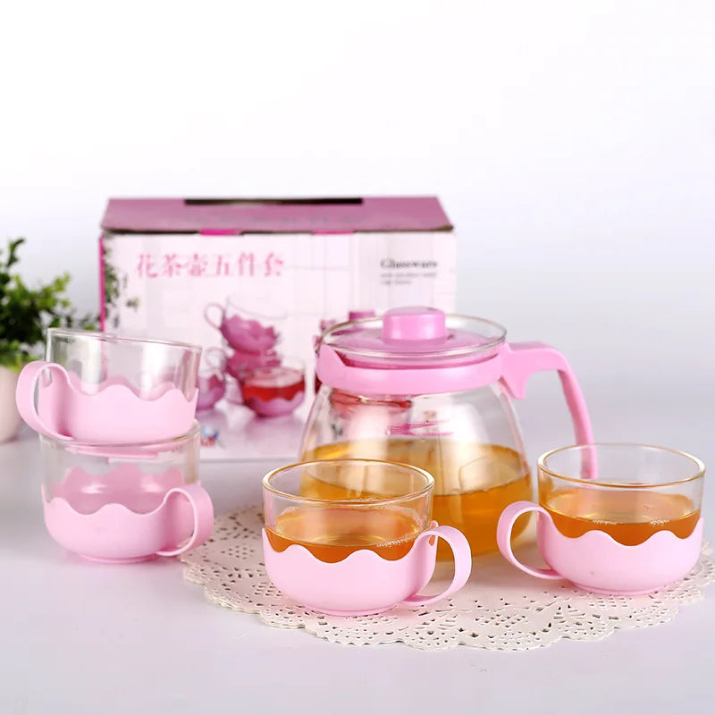 5 Pcs Free Sample Teapot Juice Pot Water Glass Cup Suited Gifts Tea Cup Drinking Cup Kettle