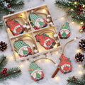 TaiLai Factory Sale Christmas Decorations 12 Piece Set Faceless Doll Wooden Pendant for Christmas Tree Decoration MegaBDM