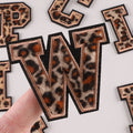 Leopard Print Chenille Embroidery Letter Patch Wholesale 6CM 26 Letters Iron on Chenille Patches for Clothing Jacket Hat Bag