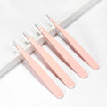 2025 Customs Steel Eyebrow Tweezer Pink Set Eye Brow Tweezer Set Customs Package