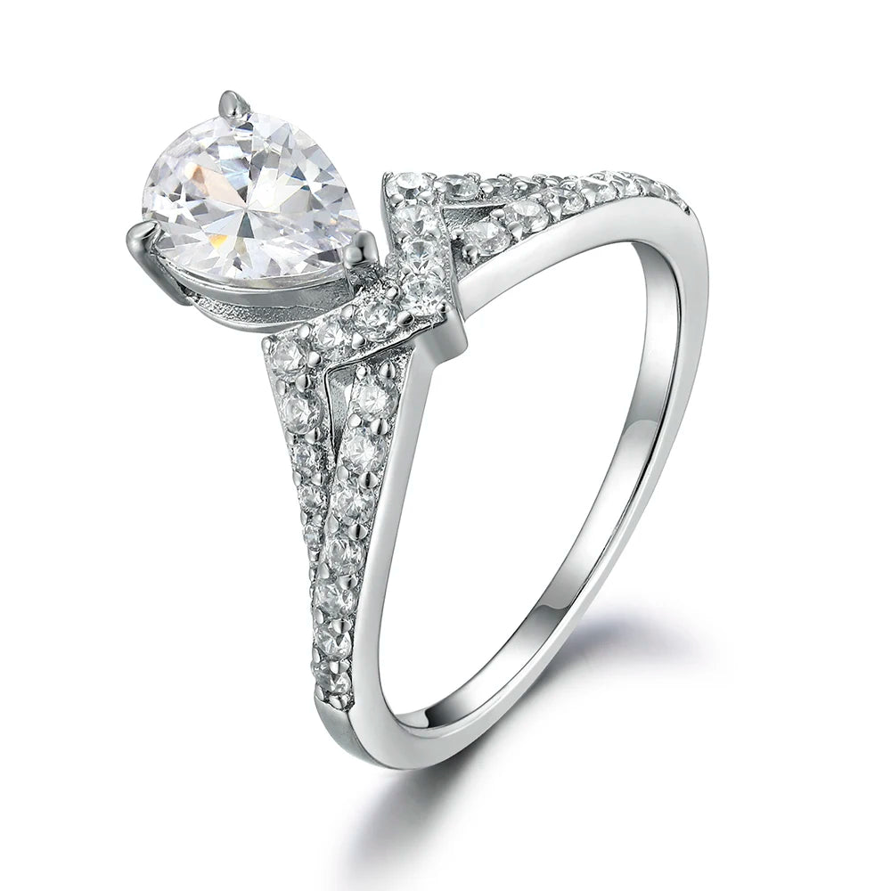 Hot Sell Zircon Fashion Jewelry Ring 925 Sterling Silver Engagement Rings for Women