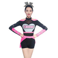 Customized 3D Embroidery Sublimation Print Logo Adult Women Custom Color Allstar Cheerleading Uniform Sets Long Sleeve