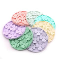 Custom Macaroon Colors Flowers Round Non-slip Silicone Pet Lick Mat Durable Dog Slow Feeder Bowl Food Mat Pad with Suction Cups
