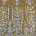 HY2359 Nigerian Dress Sequin Lace for Sew White Mesh Beaded Fabric Sewn Clothes Traditional Dress Evening Gown DIY Craft