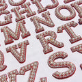Customized New 26 Letter Patch Pearl Autohesion Rhinestone Pearl Letter Patch