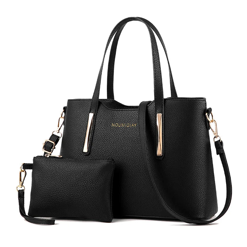 Women Handbag Set PU Leather Casual Tote Bag Crossbody Shoulder Bag Card Pack Solid Composite Bag Set