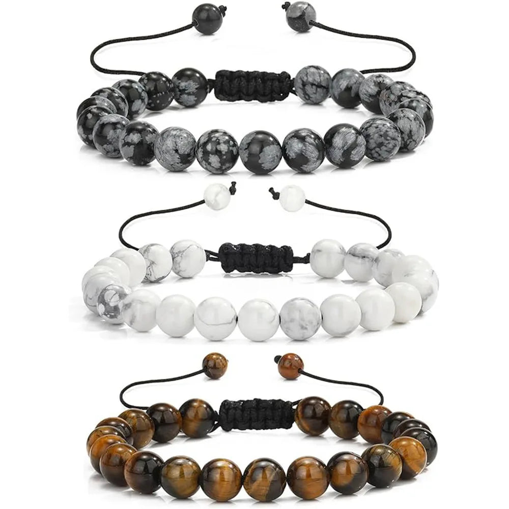 Mens 8mm Volcanic Lava Stone Rock Bracelet for Women Aromatherapy Anxiety Essential Oil Diffuser Bangle Set Christian Beaded