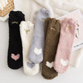 Soft Comfortable Candy Color Warm Women Sleeping Knitted Fuzzy Socks for Girl Floor Socks