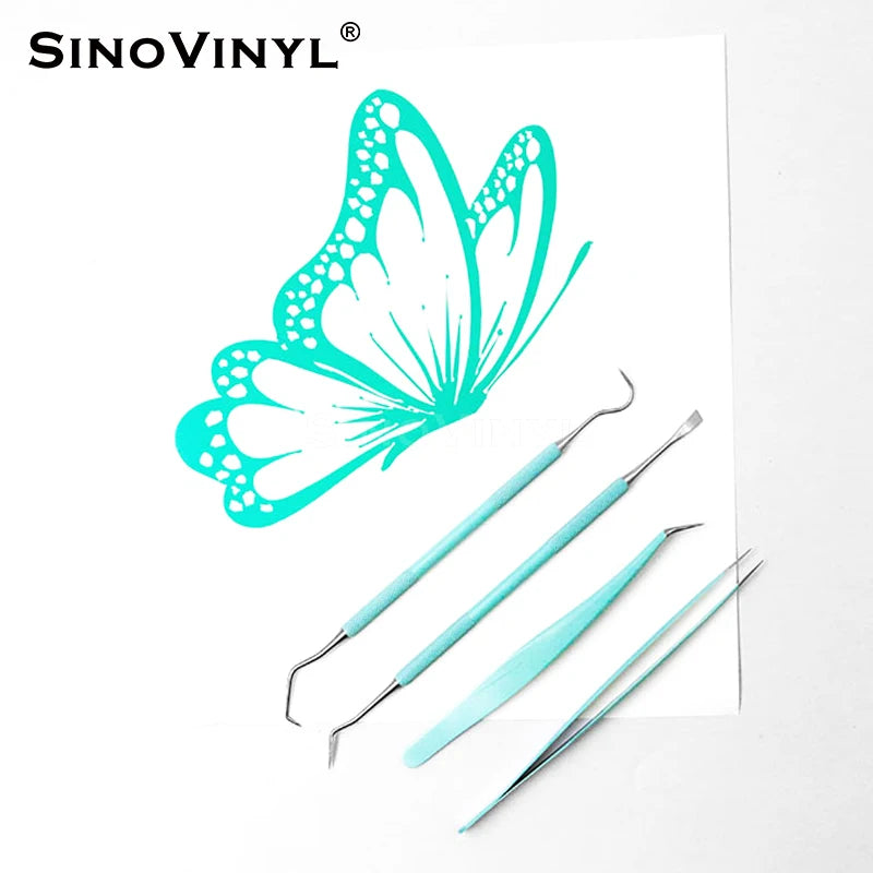 Hook Pick with Fine Tweezers Crafting Set Heat Transfer Vinyl Weeding Tool Kit Precision Stainless Steel Weeder