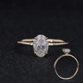14K Solid Gold Ring Yellow Gold 5.5x8mm  Crushed Ice Cut Oval Shape Moissante Ring