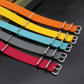 Custom Colors and Logo Fabric Nylon Watch Band 20mm 22mm Wrist Watch Strap Armi Blue Black Ribbed Watch Band Strap