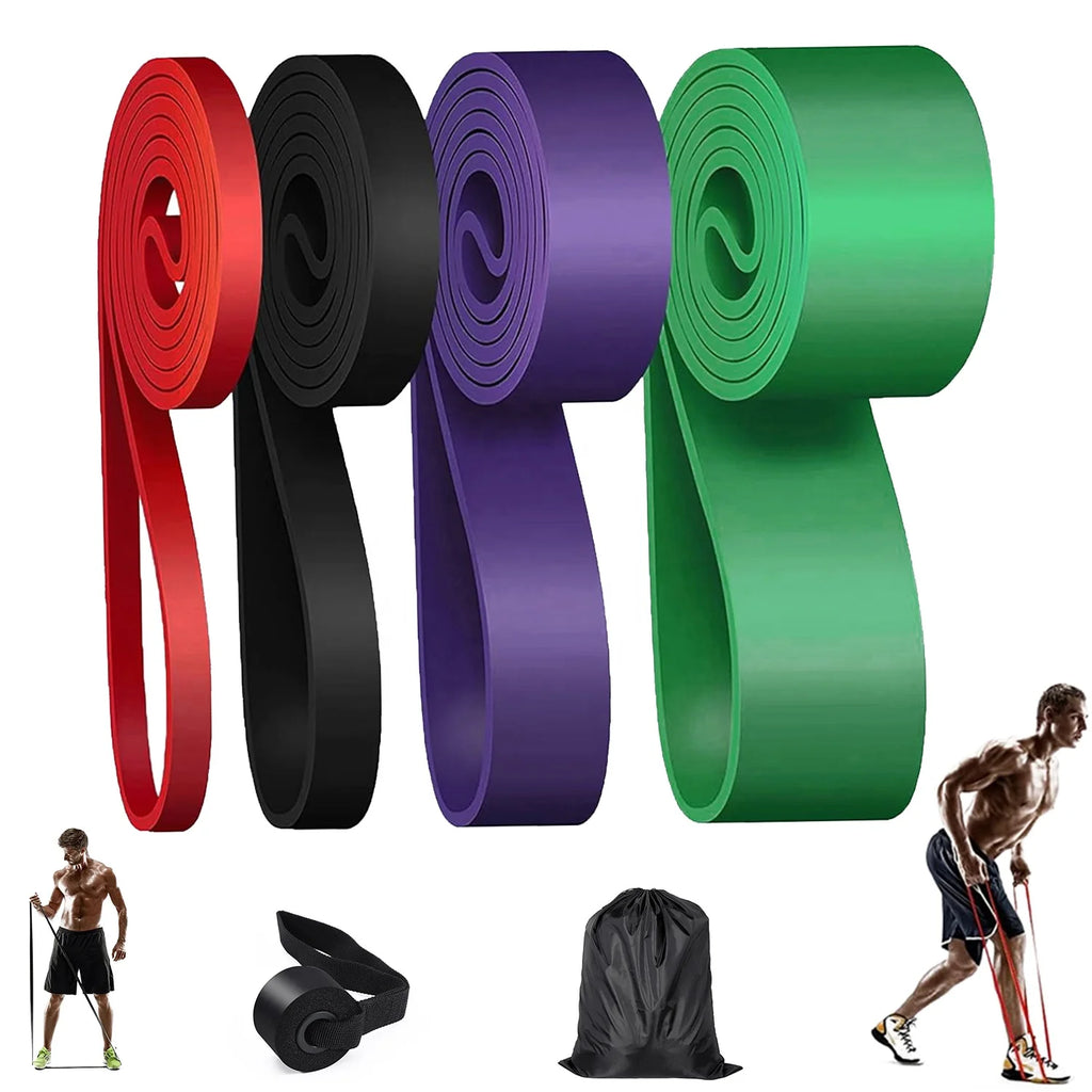 Wholesale Latex Rubber Pull up Assist Bands Durable Exercise Resistance Bands 208cm Loop Gym Fitness Workout Strength Training