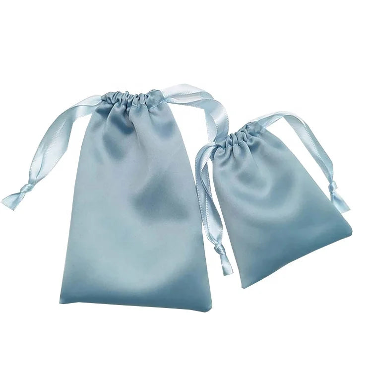 Custom logo Jewlery Printedanti Anti Dust Satin Small Silk Drawstring Bags Satin Bags Printed Jewelry Packaging Pouch Bag