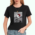Women's Loose Fit Cotton T-Shirt Crew Neck Logo Solid Rose Breathable Quick Dry Short Sleeve Casual Eco-Friendly Fashion Style