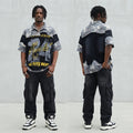 Mingmen OEM ODM Custom Men Vintage Camo Polo Shirt Heavyweight Distressed Patchwork Graphic Streetwear T Shirt MegaBDM