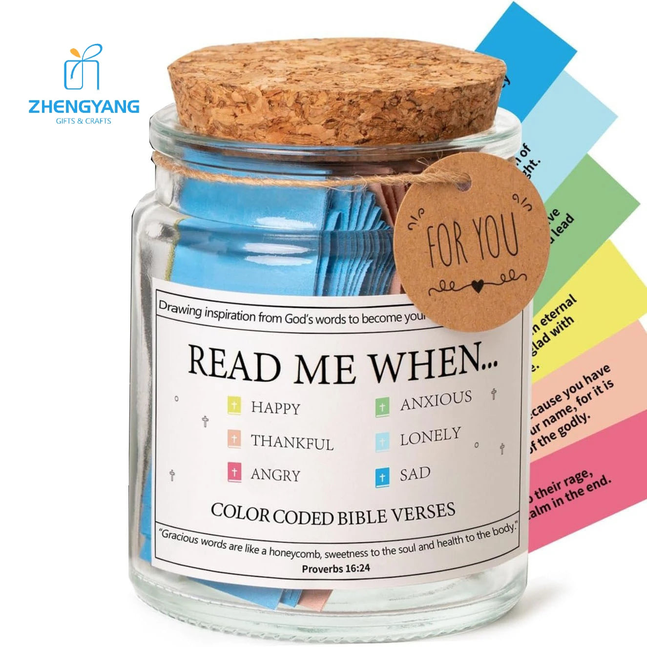 Zhengyang Crafts Pious Prayer Jar Wishing Bottle Bible Verses in a Jar Christmas Gift Islam Gift Box Hadith Jars