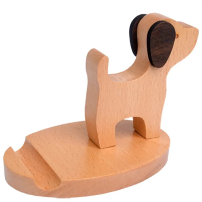 Jiangsu Wood Cute Desktop Stand Dog Chair Tablets Mobile Phone Holder