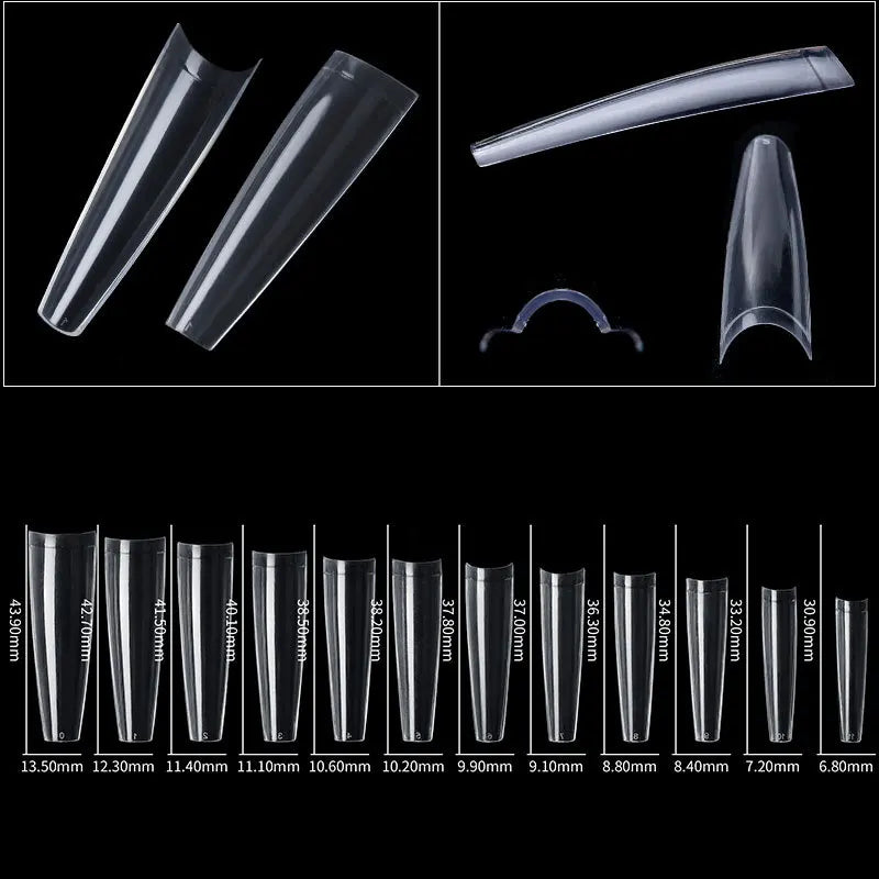 3xl Nail Tips No C Curve 504pcs Bag Square Extra Long Straight Abs Soft Gel Nails Custom Xxxl No C Cover Coffin Extension Tips