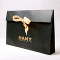 Custom Private Creative Ribbon Hand Tied Bow Bag Paper Logo Hair Extension Wig Paper Bag Packaging Private Label Shopping Bag