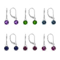 Abiding Genuine 925 Drop Earrings Jewelry Round Natural Sky Blue Topaz Earrings for Women Gift