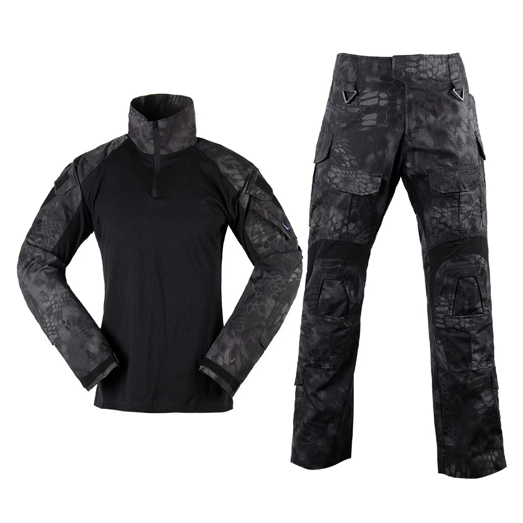 Fronter FTG3-033 Black Python GEN3 Frog Breathable Camouflage Twill Unisex Tactical Clothing Polyester/Cotton Flame-Retardant