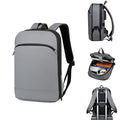 Expandable Nylon Travel Backpack with Multiple Pockets and Side Zipper Universal Size Computer Rucksack for Men