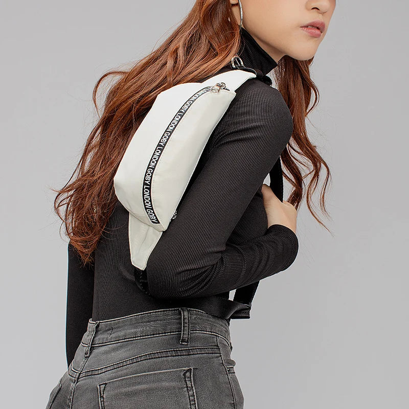 Goby London Waterproof Unisex Small Chest Crossbody Bag Nylon Lining Portable Casual Sling Crossbody Bag