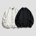Spring and Fall Wear Knitted Poly-cotton Drop Shoulder Custom Logo Loose Casual Baseball Varsity Jacket