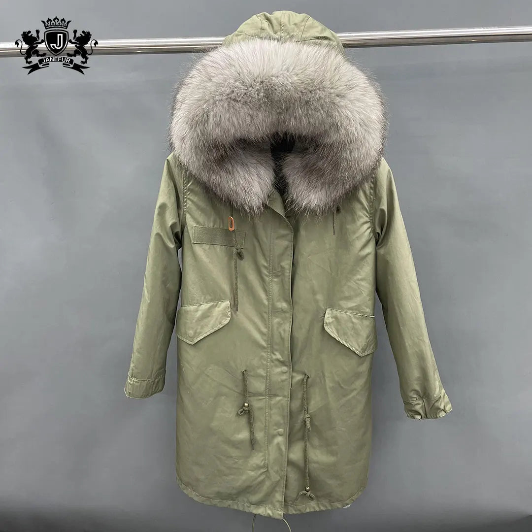 Janefur Fast Shipping Women Long Winter Jacket Low MOQ Thick Casual Fur  Hooded Coat Ladies Warm Removeable Parkas Mujer