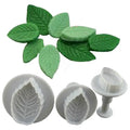 3PCS Plastic Fondant Cake Plunger Maple Leaf Shape Cookie Cutters Cake Decorating Tools