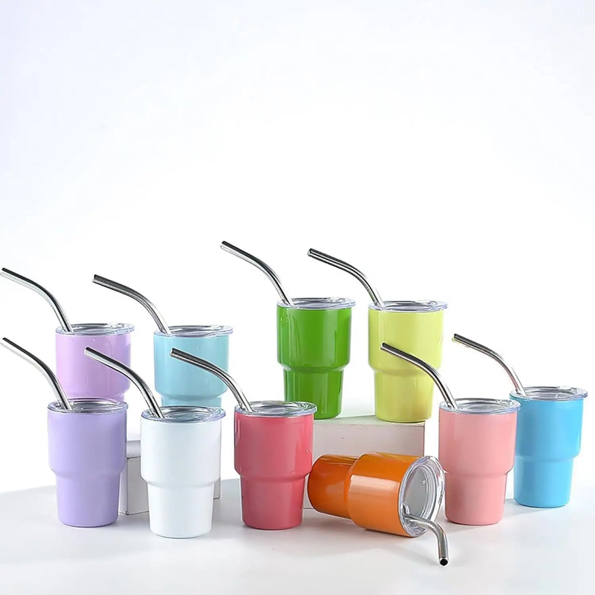 Hot Selling 2oz Mini Tumbler Stainless Steel Vacuum Tumbler with Straw Popular Mini Size Coffee Tumbler Shot With Lids