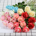 D186 Hot Sale Single Rose Flowers Artificial Silk Flowers Rose for Wedding Decoration Artificial Single Rose Flower Branch