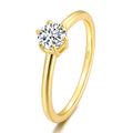 Somen 0.5ct 14k Gold Plated Moissanite Rings Women Fashion Sterling Silver Minimalist Jewelry Wedding Mossinate Diamond Ring