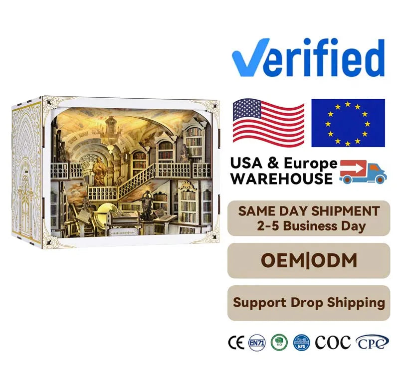 Wholesale OEM Minicity New Style DIY Book Nook DIY Book Nook Use As Gifts Bookend-Library of Gods Max