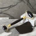 HZ High Quality Korean Skin Care Obsidian Gua Sha Tool Natural Crystal Roller Set Factory Price Healthy Facial Beauty Tool MegaBDM