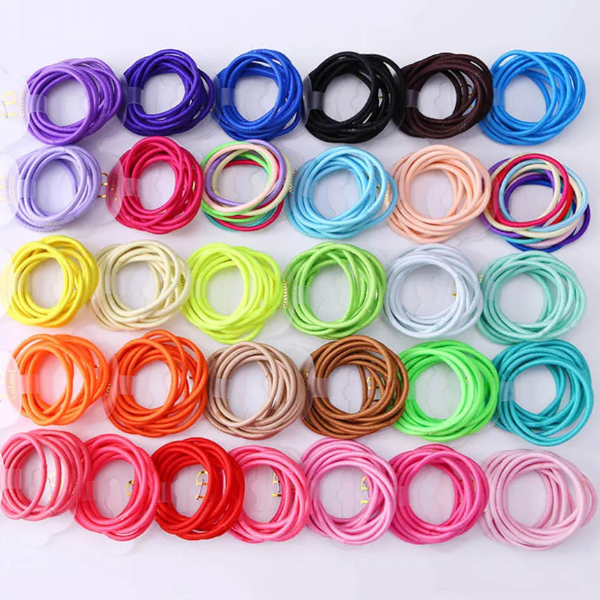 100PCS/bag 2.5mm Diameter 3.5cm Seamless Elastic Hair Bands Hair Ties for Girl Ponytail Holder Rope DIY Kids Hair Accessor