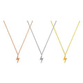 Tiny Lightning Bolt Pendant 14K 18K Yellow Gold Lightning Jewelry Necklaces Gold Lightning Charm Energy Necklace Gift for Her